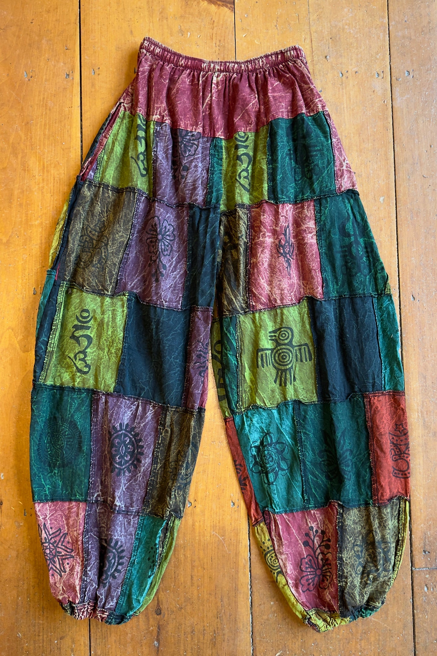 Free Size Baggy Patchwork Pants