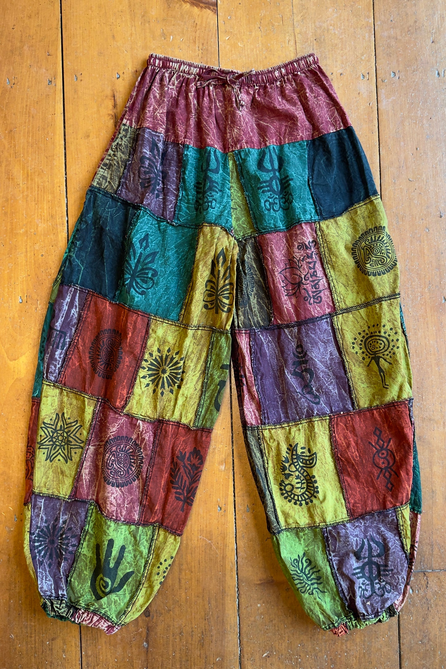 Free Size Baggy Patchwork Pants