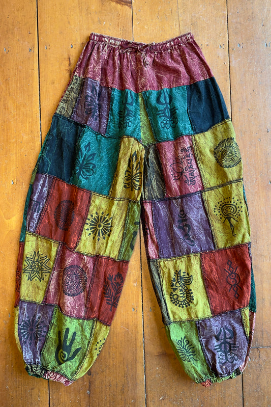 Free Size Baggy Patchwork Pants