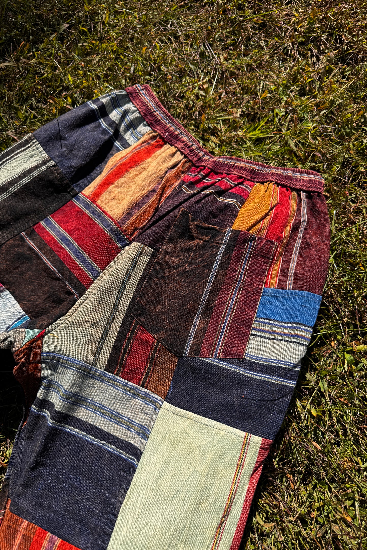 Multi-Color Block Design Trousers