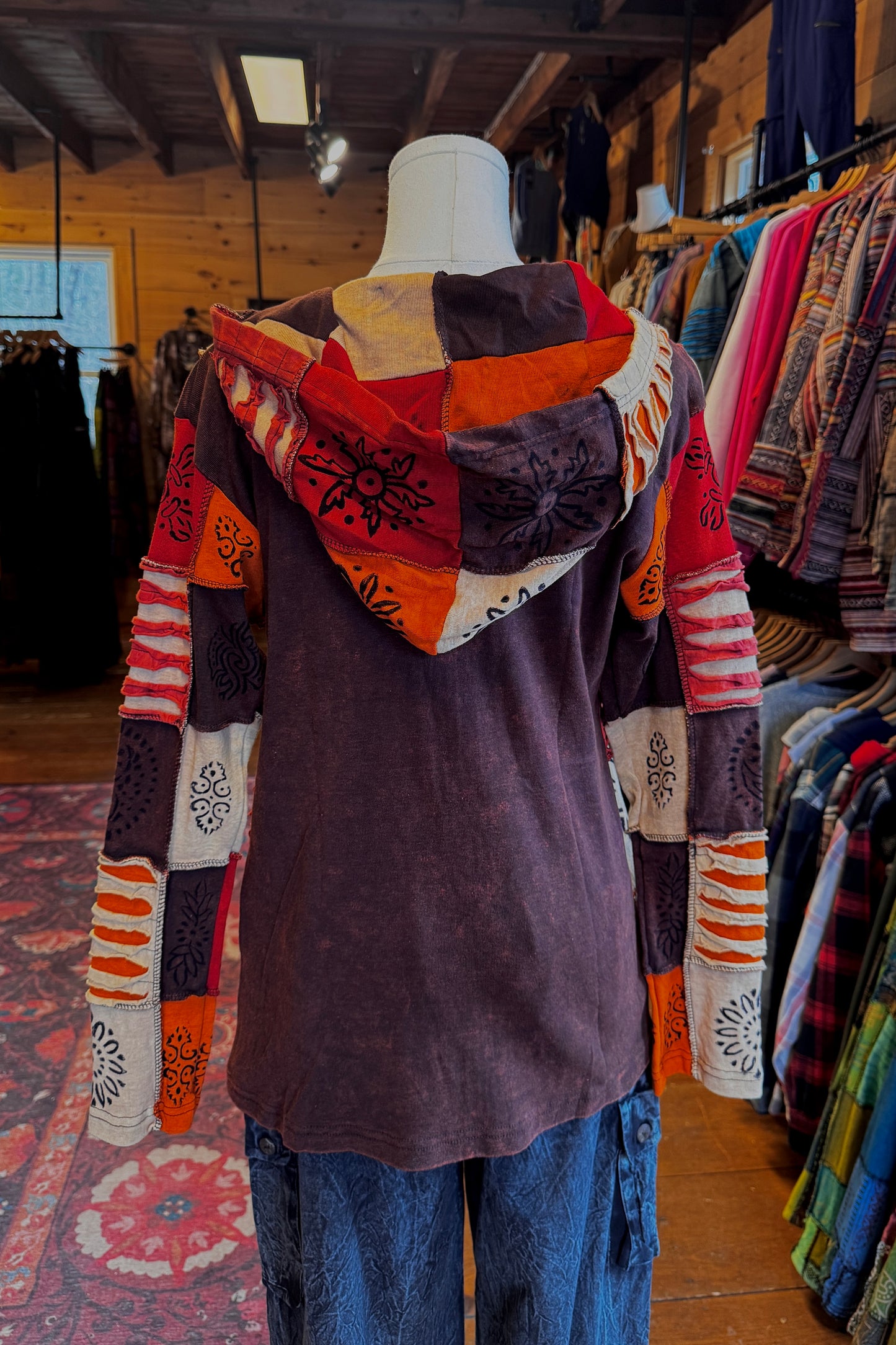 LAST CALL SIZE S | Cotton Razor Cut Zip-Up Jacket in Rust
