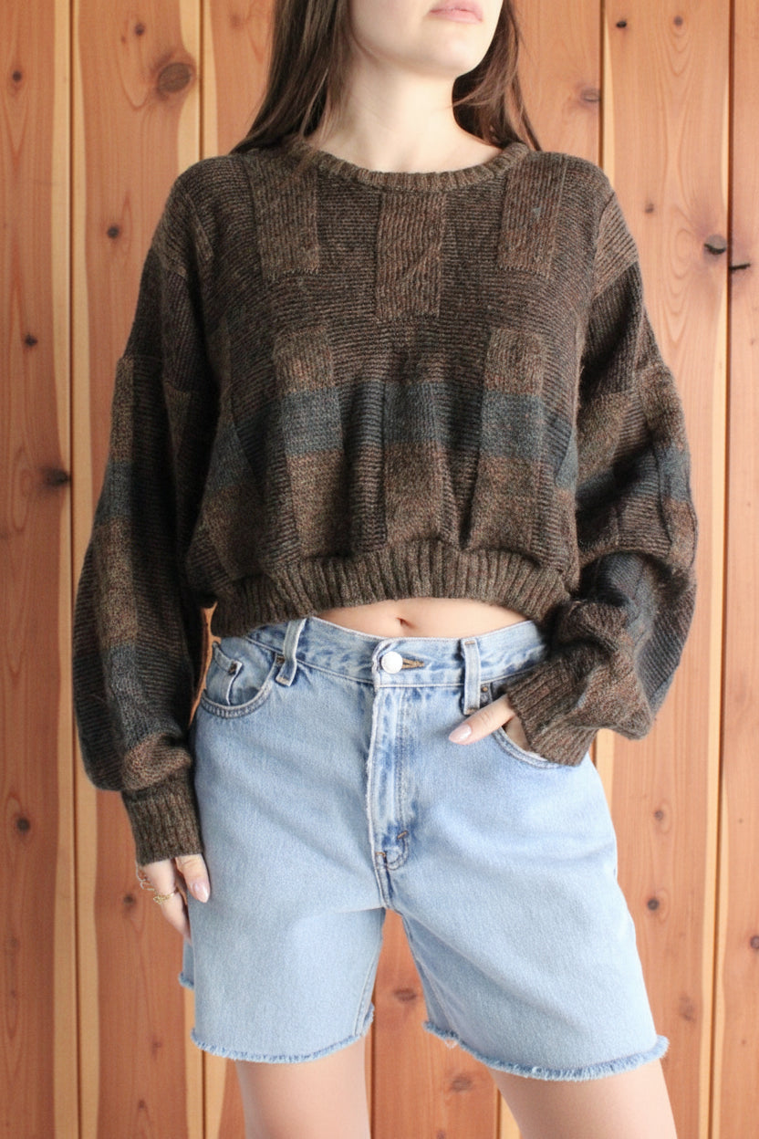 Vintage Upcycled Cropped Sweater