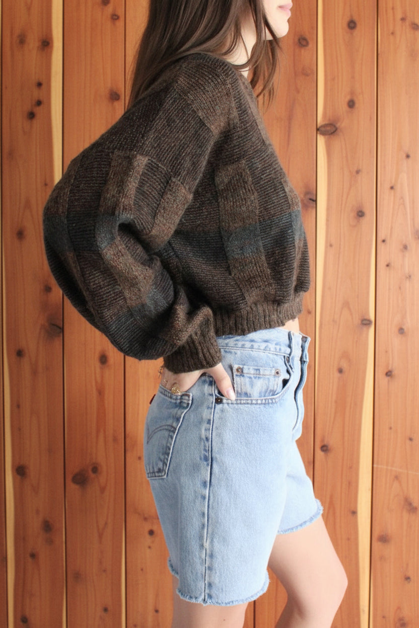 Vintage Upcycled Cropped Sweater