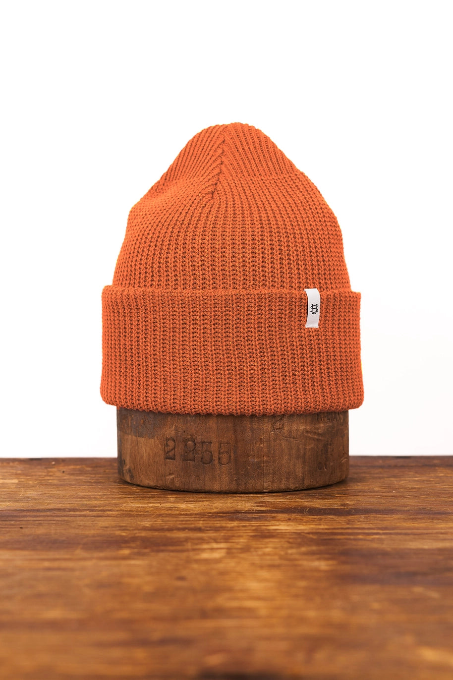 Upcycled Cotton Beanie in Spice