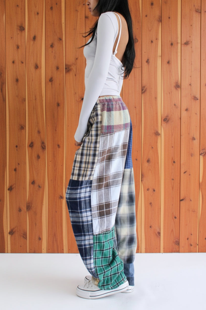 Upcycled Vintage Flannel Pant w/ Elastic Waist
